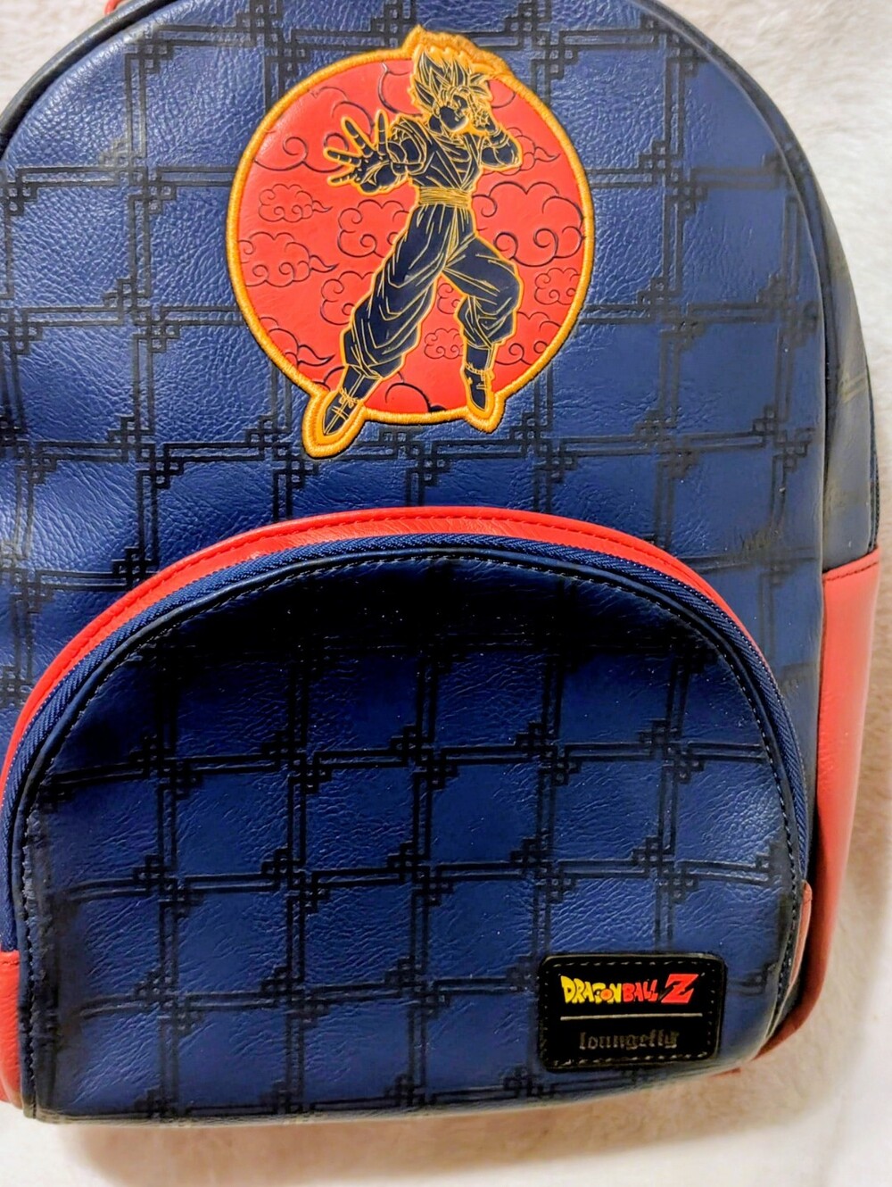 Loungefly Navy and Red Saiyan Goku Dragon Ball Z Mini Backpack 11" 1990s.EUC! - Picture 2 of 7